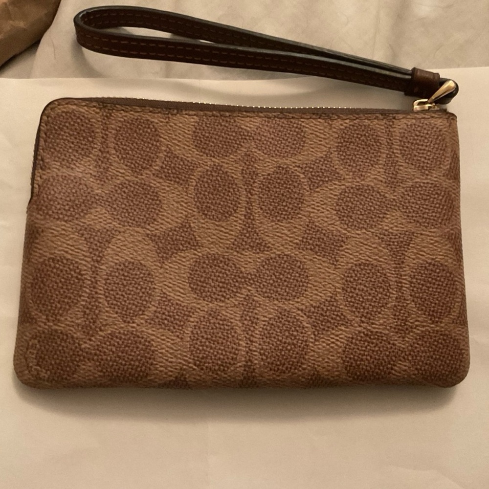 Coach Brown Wristlet Clutch - Picture 3 of 9